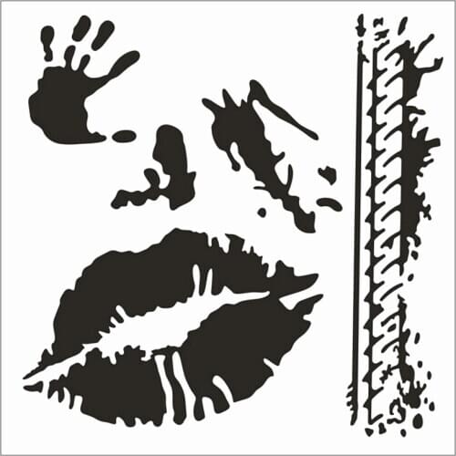 13x14cm Red lip Scrapbook Stencils Spray Plastic Mold Shield DIY Cake Hollow Embellishment Printing Lace Ruler Valentine