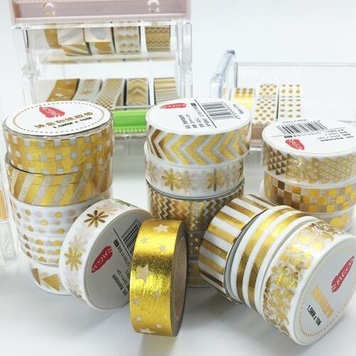15mmX10m Gold Stamping Pineapple Fruit Japanese Washi Tape Scrapbooking Tools Papelaria Decorative Masking Tape Lot 15mm*10m