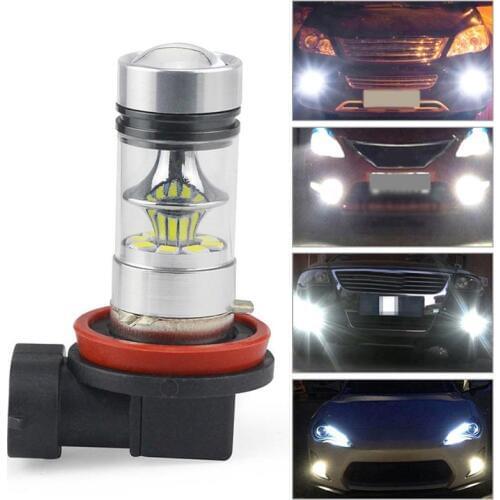 2pc H11 H8 100W 6000K Super White Fog Light 2323 LED Driving Bulb DRL Daytime Running Light Reverse Backup Light Signal Bulb