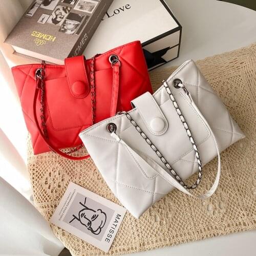 2021 Fashion Shoulder Bag High Quality Simple Female Crossbody Bag Chain Strap Handbags For Women Plaid Prints Phone Bag