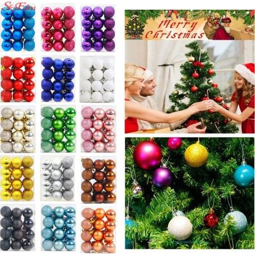 24pcs/lot 30mm Christmas Tree Decor Ball Home Decoration For Christmas Party Arrangement Supplies 5Z