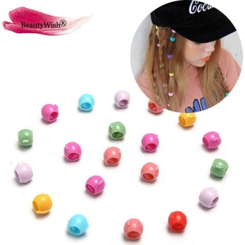 Candy Color DreadLock Bead 30pcs Plastic Hair Beads Crochet Dreadlock Braid Hair Cuff Clip Headwear Accessories Random Color