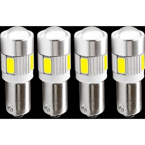 4pcs BA9S T4W 6 led 5630 5730 smd auto Clearance Lights car marker light parking BULBS reading dome Lamp license plate light
