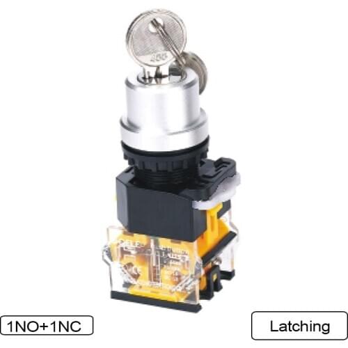 5 PCS Push button switch Selector switch Key-operated 3-Position Latching OR Momentary Waterproof IP65 LA115-B8-11Y
