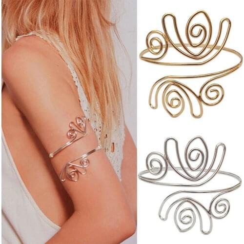 Upper Arm Cuff Ring Bracelet Armband for Women Girls Beach Wedding Jewelry