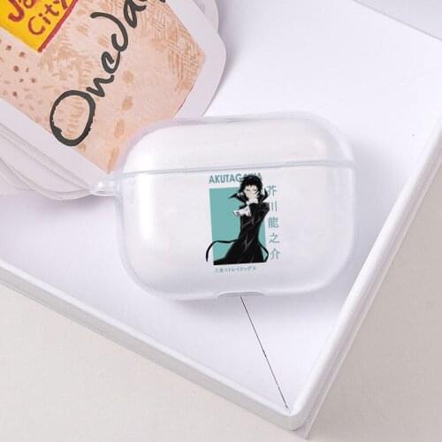 Cartoon Bungo Stray Dogs Earphone Case For Airpods Pro 3 Japan Wireless Bluetooth Earphone Soft TPU Cover Clear Housing Coque
