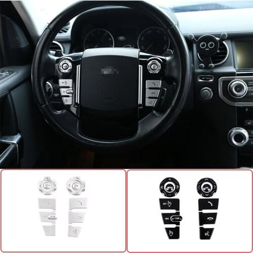 For Land Rover Discovery 4 10-16 Freelander 2 13-15 Aluminum alloy Car Steering Wheel Button Decoration Sticker Car Accessories