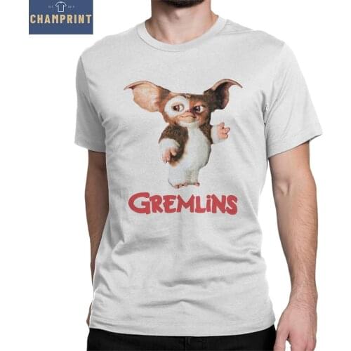Gremlins Gizmo Men T Shirts Gizmo 80s Movie Mogwai Monster Horror Retro Tee Shirt Sci Fi T-Shirts 100% Cotton Summer Clothes