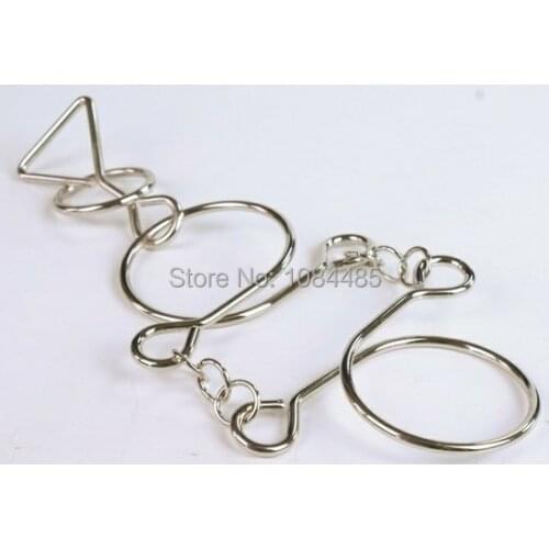 Classic IQ Brain Teaser Metal Wire Ring Puzzle Game Puzzle for Adults and Children