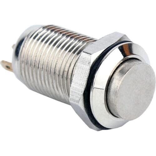12mm Stainless Steel 1NO1NC Momentary /Latching Flat Round Head Push Button Switch