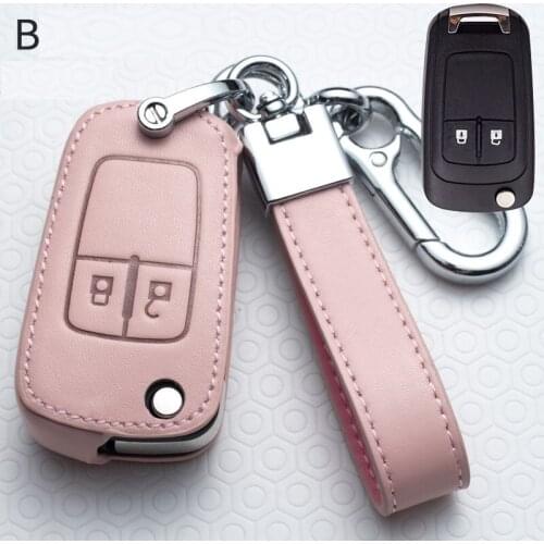 Leather Car Key Case Full Cover For Buick Chevrolet Cruze Opel Vauxhall Insignia Mokka Encore Auto Fold Key Shell Protection