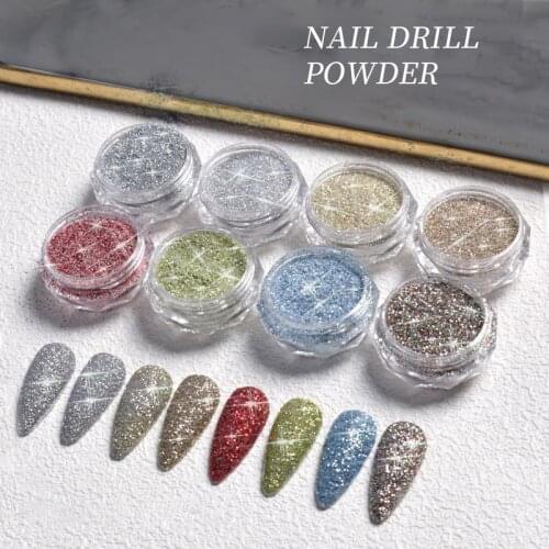 1 Box Nail Crystal Diamonds Powder Colorful Nail Glitters Shiny Pigment Holographics Nail Drill Powder DIY Nail Art Decorations