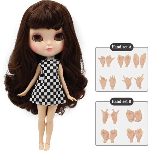 ICY DBS DOLL small breast azone body fortune days 230BL0312 brown hair with bangs 30cm with hand set