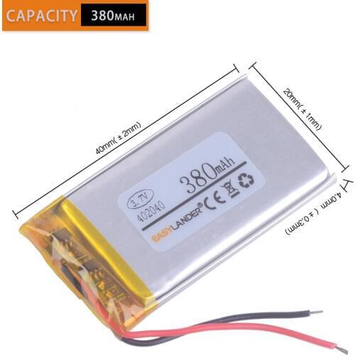 MP3 MP4 MP5 GPS 3.7 v battery 042040 402040 380 mAh lithium polymer battery Game Playmer Car recorder registrar
