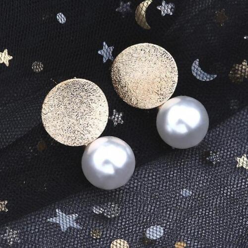 New Jewelry Creative Fashion Round Pearl Earrings Womens Birthday Gift Earrings Jewelry Wholesale Big Earings Women 2019