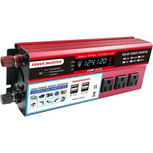 1000W/1500W/2000W DC 12v/24v To AC 110V Portable Pure Sine Wave Inverter Charger Converter Adapter Auto accessories