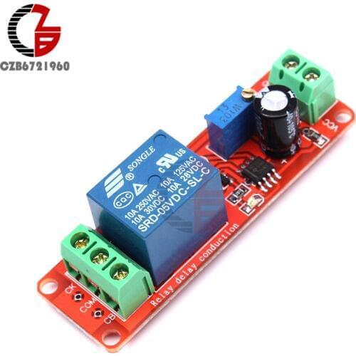 DC 5V Time Relay Delay Conduction Module Switch NE555 Adjustable Module 0 to10s Delay for Robot Intelligent Car