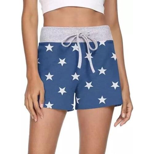 Star Printing Shorts Woman Casual Sports Drawstring High Waist Shorts for Women Women Clothing Fashion Summer Shorts