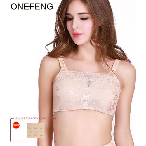 ONEFENG 6016 75-95ABC Silicone Breast Form Bra Designed with Pockets Bra for Artificial Prosthesis Breast Cancer Women