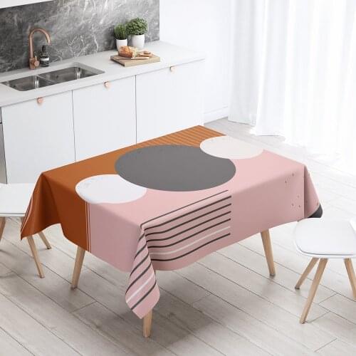Geometry Nordic Tablecloth for Table Blue Cloth Cover Decoration Waterproof Decor Dining Rectangular Anti-stain Kitchen Oilcloth