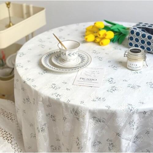 Tablecloth Pastoral Fresh Lilac Flower Lace Floral Table Cloth Printing Coffee Table Cover Cloth Shooting Background Mats Tools