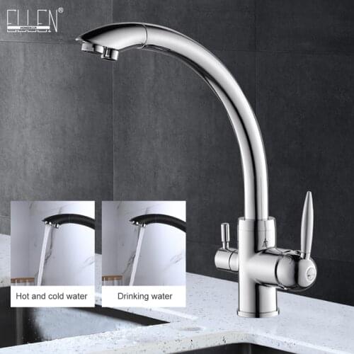 Kitchen Faucets Solid Brass Crane For Kitchen Purified Water Filter Tap Three Ways Sink Mixer 3 Way Kitchen Faucet ML91-A