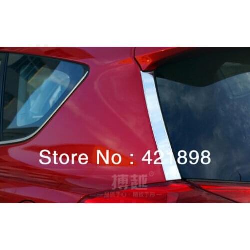 For TOYOTA RAV4 2013 2014 2015 Stainless Steel Rear Window Spoiler Side Pillar Post Cover Trim Molding