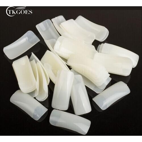 TKGOES 500pcs/pack Natural Acrylic Nails Half Cover False Nail Tips acrylic French Nail tips Acrylic Fake Nail Art Tips New
