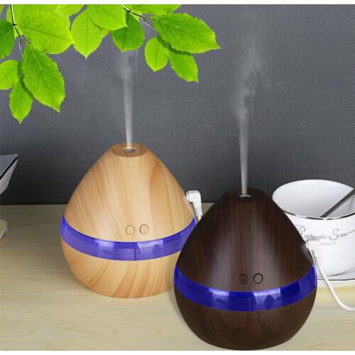300ML USB Humidifier Aromatherapy Wood Grain LED Light Electric Diffuser Home Office Room Air Diffuser