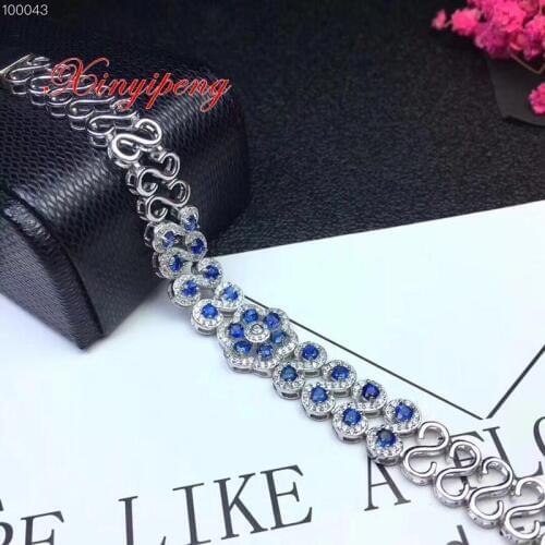 Xin yi peng 925 silver inlaid natural sapphire bracelets, women bracelet, exquisite fashion, anniversary gift