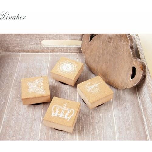 XINAHER Butterfly Tower Crown stamp DIY wooden rubber stamps for scrapbooking stationery scrapbooking standard stamp
