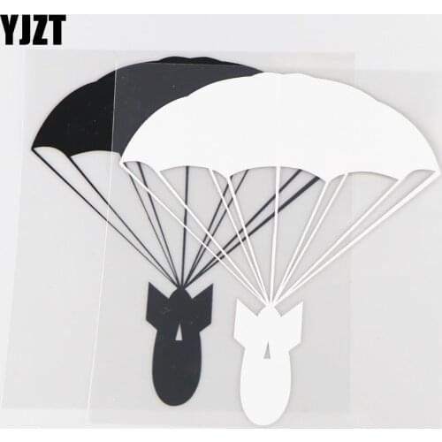 YJZT 16.3×12.7CM Car Stickers Military Enthusiasts Weapon Design Parachute Bomb Personality Creative Vinyl Decals 20C-0011