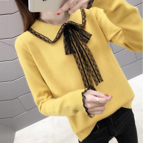 2019 Women Sweaters And Pullovers Autumn Winter Long Sleeve Pull Femme Solid Pullover Casual Knitted Sweater Female Jumper Tops