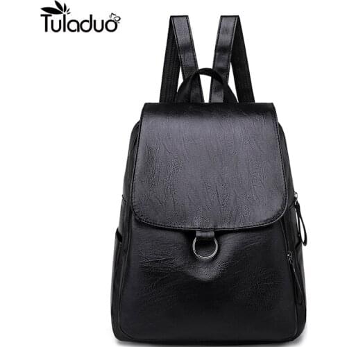 2020 Women Backpack High Quality Leisure Rucksack PU Leather Mochila Mother Vintage Bags Top-handle Backpacks Fashion Daypack