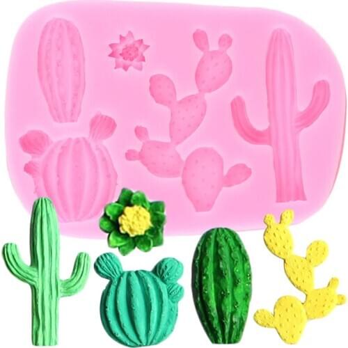 3D Cactus Silicone Molds Fondant Cake Decorating Tools DIY Chocolate Gumpaste Mould Candy Polymer Clay Mold