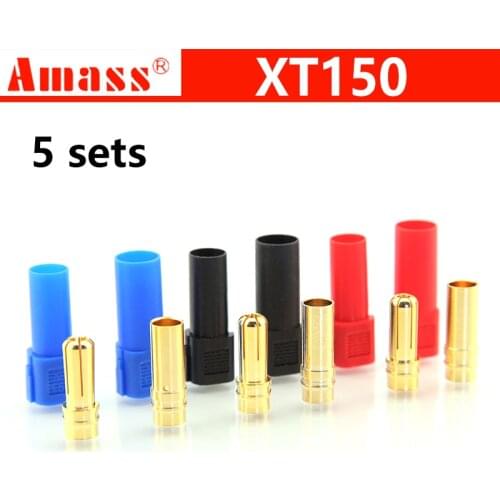 5sets XT150 AMASS Connector Adapter 6mm Male/Female Plug High Rated Amps For RC LiPo Battery