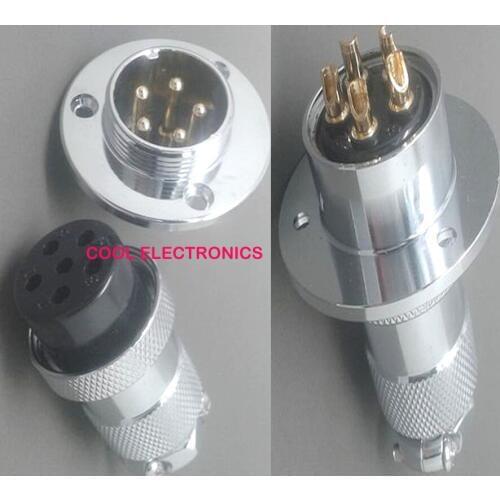 5 Pair (10pcs) 5 pin GX25 25mm Flange Air Aviation Plug Male & Female Wire Panel Metal Connector Socket GX25-5