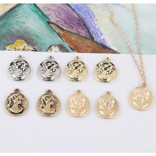 Retro style 50pcs/lot cartoon Beauty Avatar shape alloy floating locket charms diy jewelry earring/garment/bracelet accessory