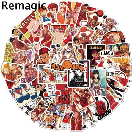 50pcs SLAM DUNK Scrapbooking Stickers Packs Waterproof Skateboard Luggage Motorcycle Guitar Graffiti decals pasters gifts