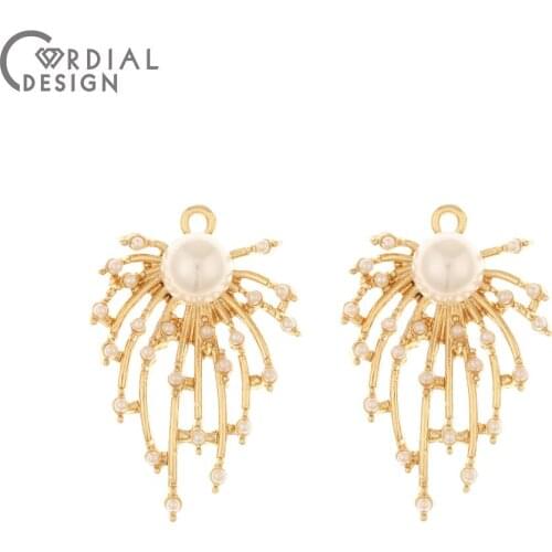 Cordial Design 50Pcs 23*34MM Jewelry Accessories/Charms/Hand Made/Imitation Pearl/Pendant/Earring Findings/DIY Jewelry Making