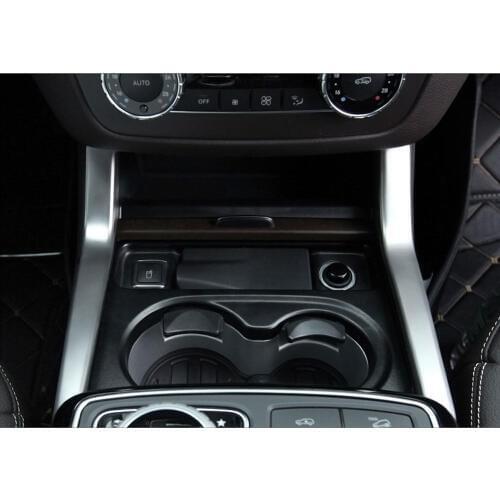 Car Water Cup Holder Cover Trim 2pcs Stainless Steel Strip Decoration For Benz GLE W166 /Coupe C292 2015-2016