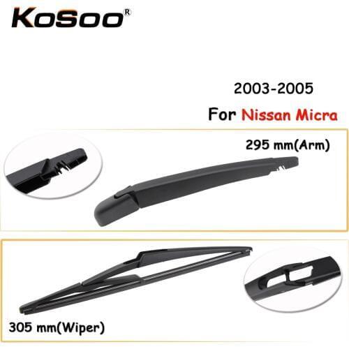 KOSOO Auto Rear Car Wiper Blade For Nissan Micra,305mm 2003-2005 Rear Window Windshield Wiper Blades Arm,Car Accessories Styling
