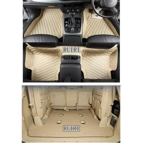 Custom special car floor mats + One trunk mat for Right Hand Drive Toyota Land Cruiser 200 7 seats 2020-2007 waterproof carpets