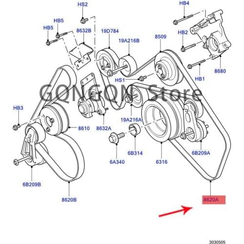 CAR belt owner 2005 -2009lan dro ve rra nge rov ers po rt generator fan main belt poly wedge rubber drive motor belt