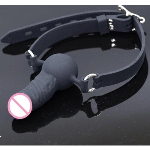 BDSM Bondage Fetish Sex Save Cosplay Flirting Harness Silicone Dildo Mouth Gag Sex Toys For Woman Couples Penis Gag Adult Games