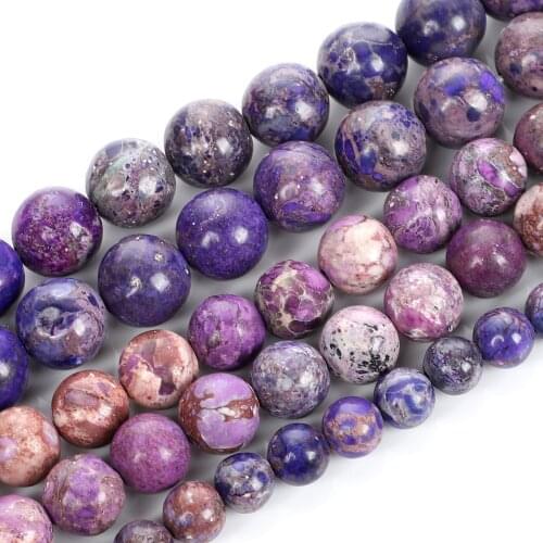 Natural Stone Beads Purple Emperor Pine Beads For Jewelry Making Bracelet DIY Accessories Needlework Strand 6-10MM