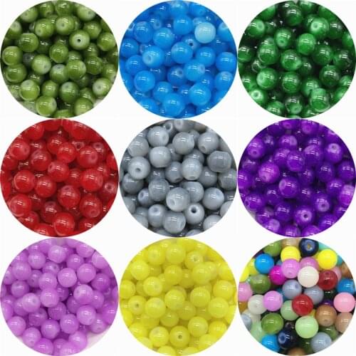 4mm 6mm 8mm 10mm Glass Beads Round Shape Loose Spacer Beads For Jewelry Making DIY Charms Bracelet Necklace Accessories