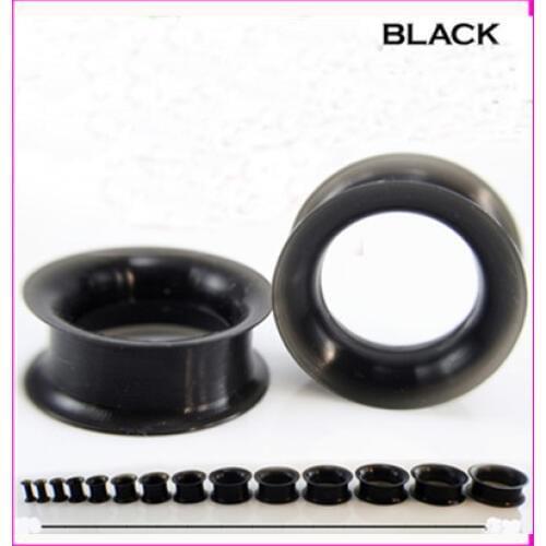 Black Tunnels Piercings High Quality Screw Fit Ear Plug Flesh Tunnel Ear Gauges Expander Stretching Ear Body Piercing Jewelry