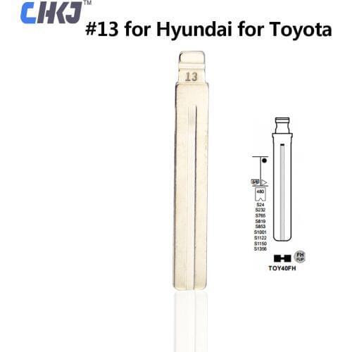 CHKJ 10PCS Type #13 Metal Blank Flip KD Remote Key Blade For H-yundai IX35 For Toyota Crown For Lexus Uncut TOY40 Key Blade