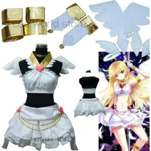 Panty Stocking with Garterbelt Panty Anarchy Cosplay Costume Angel Women Dress Uniform Active Party Roal Play Costume Wig Outfit